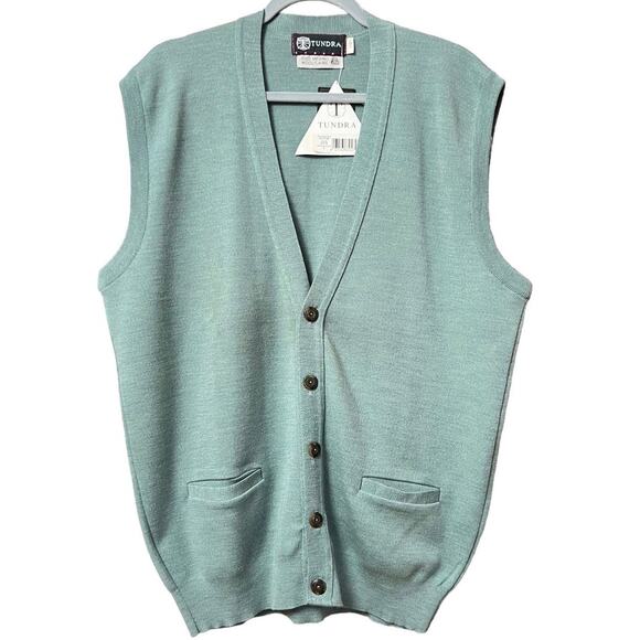 Tundra Other - New Tundra Vintage 90s 100% Merino Wool Vest Sweater Sz L Buttons Front Closure